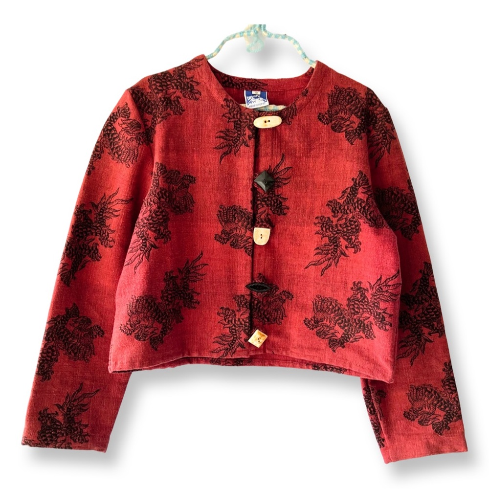 Vintage Red Dragon Jacket by Cheppo Nepal, Size S